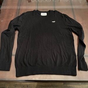 Hollister men’s black crew neck lightweight sweater size XL